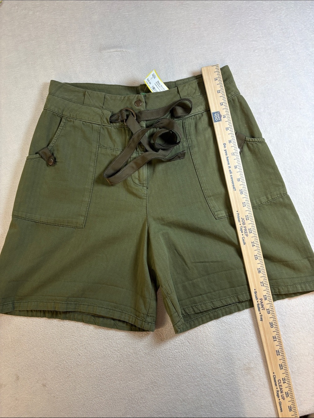 Anthropologie Olive Drawstring Utility Shorts